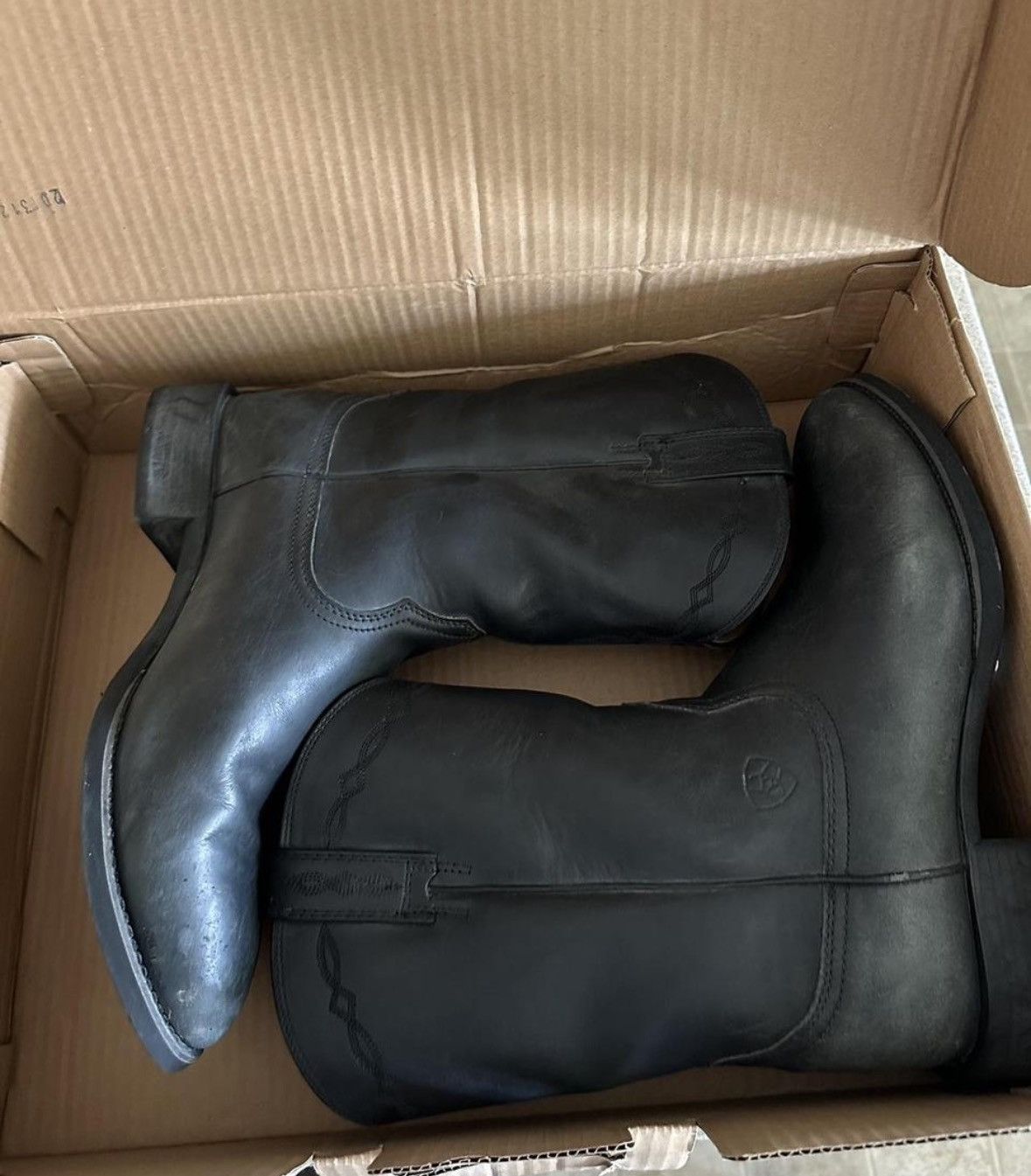 ARIAT MENS HERITAGE STOCKMAN BLACK BOOTS