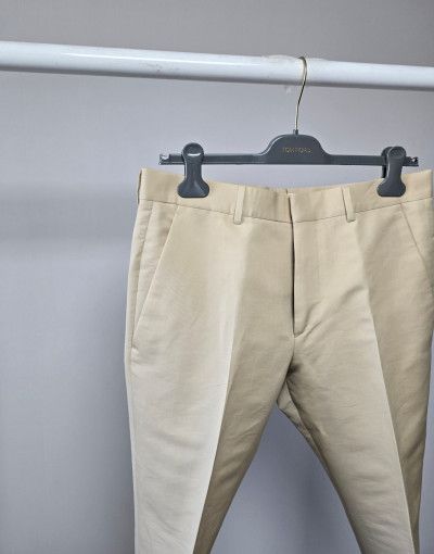 Tom Ford o1sm1stk0824 Atticus Silk Cotton Poplin Pant in Light Beige Size US 30 / EU 46 - 2 Thumbnail