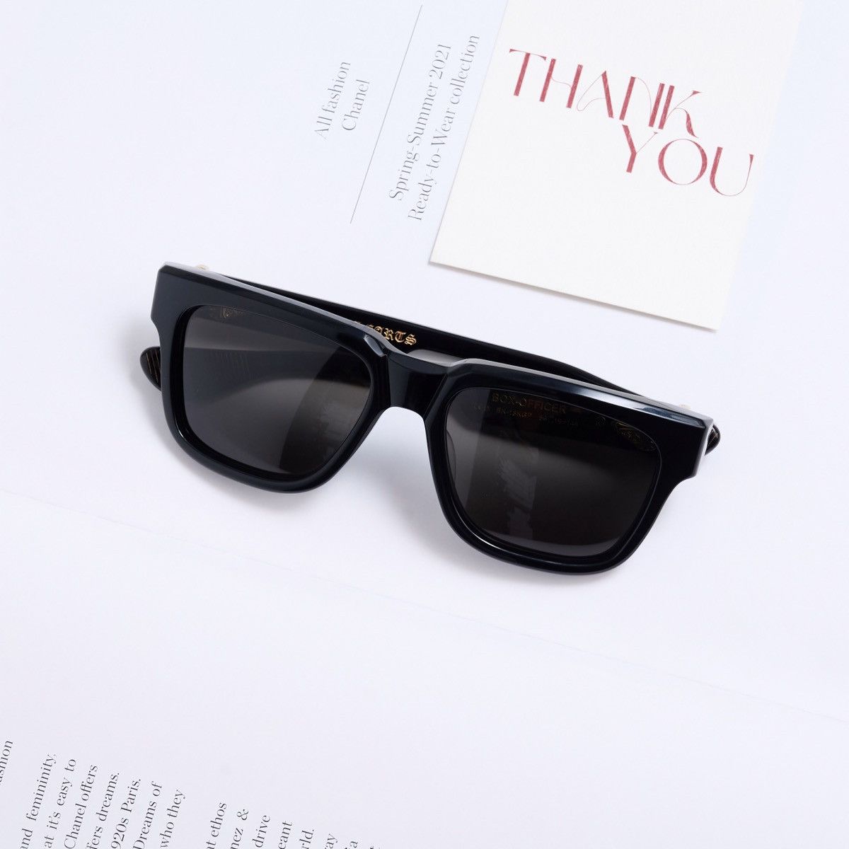 Chrome Hearts CHROME HEARTS BOX-OFFICER BLACK - 18KGP SUNGLASSES Size ONE SIZE - 6 Thumbnail