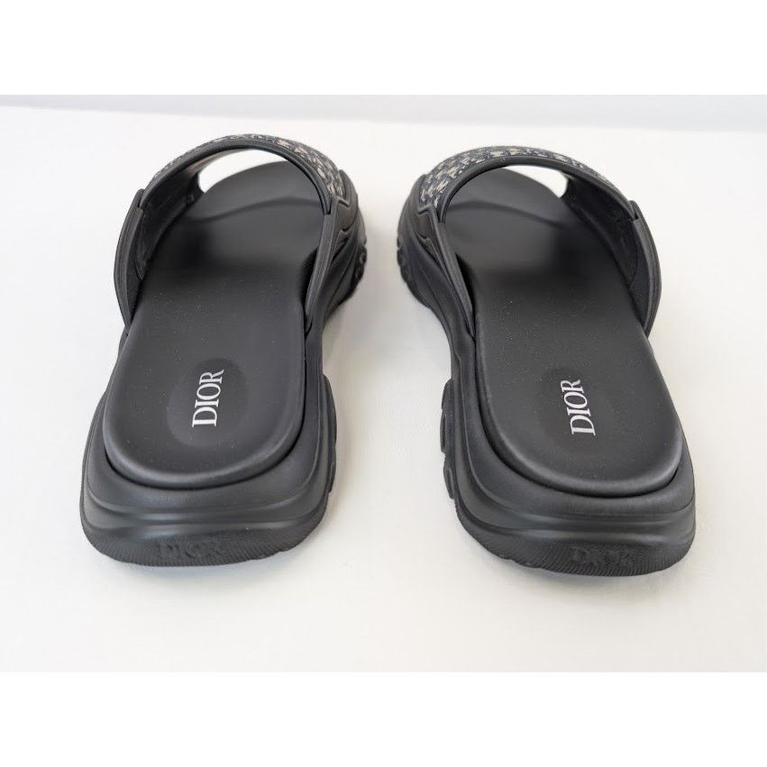 Dior o1rshd1 H-Town Single Band Slipper Sandal in Black / Beige Size US 8 / EU 41 - 12 Thumbnail
