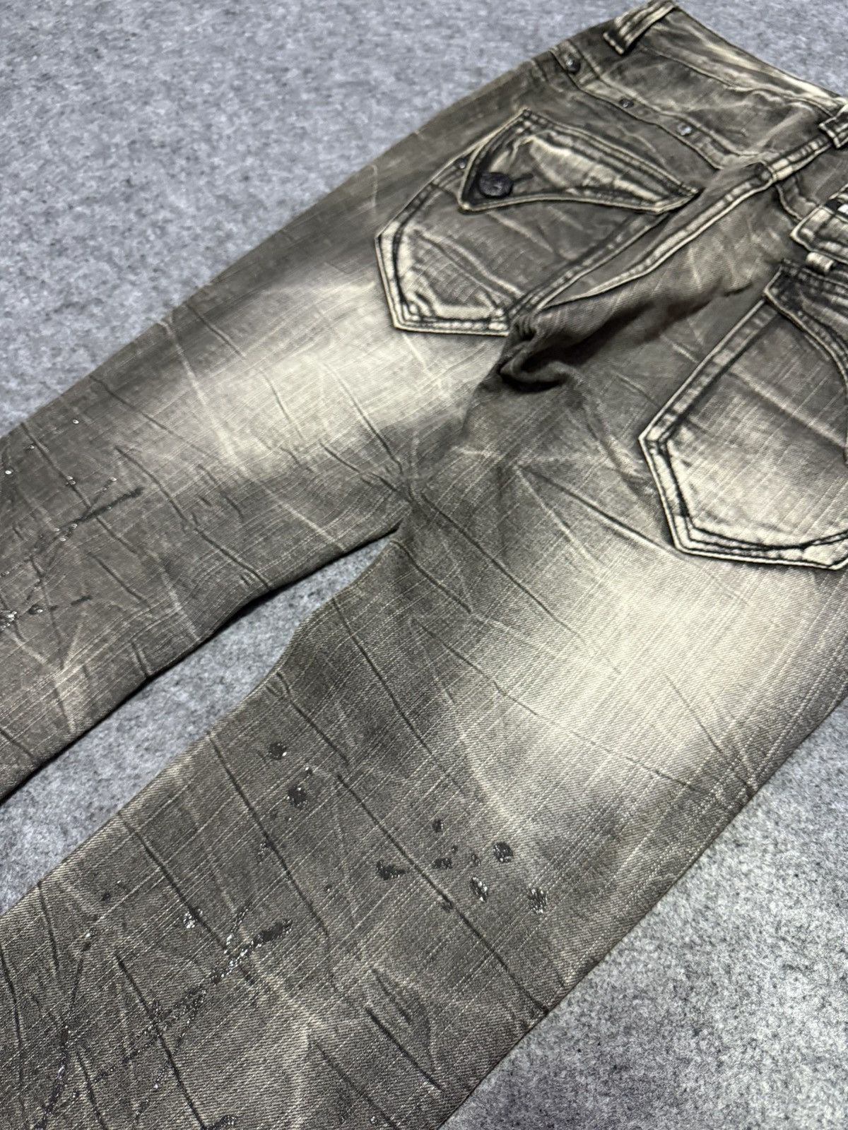Japanese Brand × LOWBOX Blow By Blue Japan Paint Splatter Shadow Wash Jeans Size US 30 / EU 46 - 13 Thumbnail
