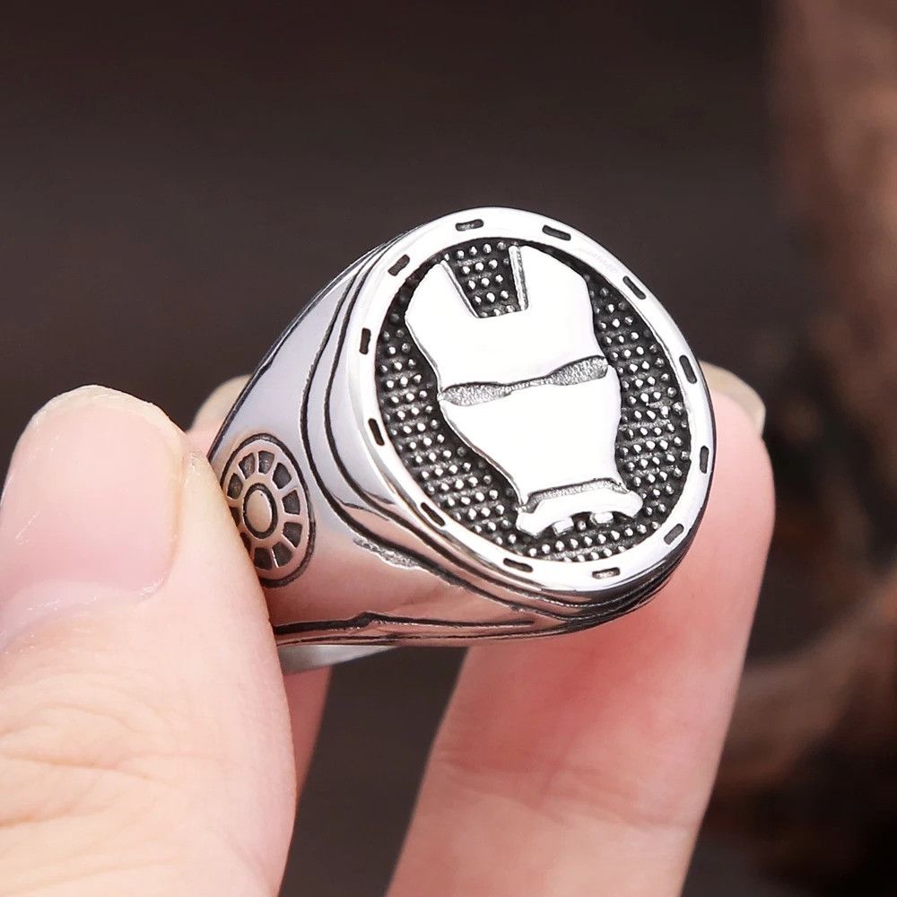 Vintage Stainless Steel Movie Mask Ring Size ONE SIZE - 1 Thumbnail