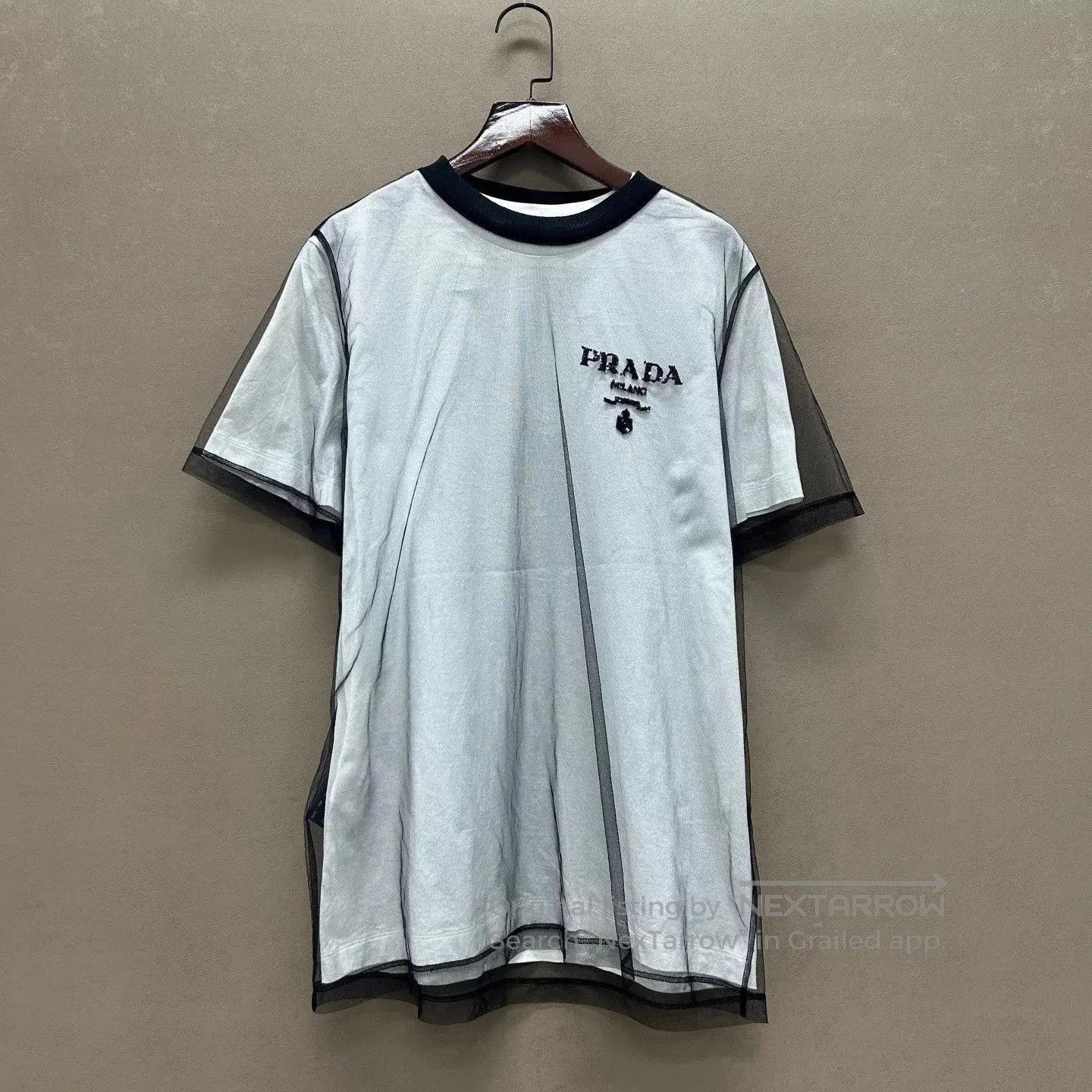 Prada Mesh Overlay Short Sleeve Shirt. Size US M / EU 48-50 / 2 - 1 Thumbnail