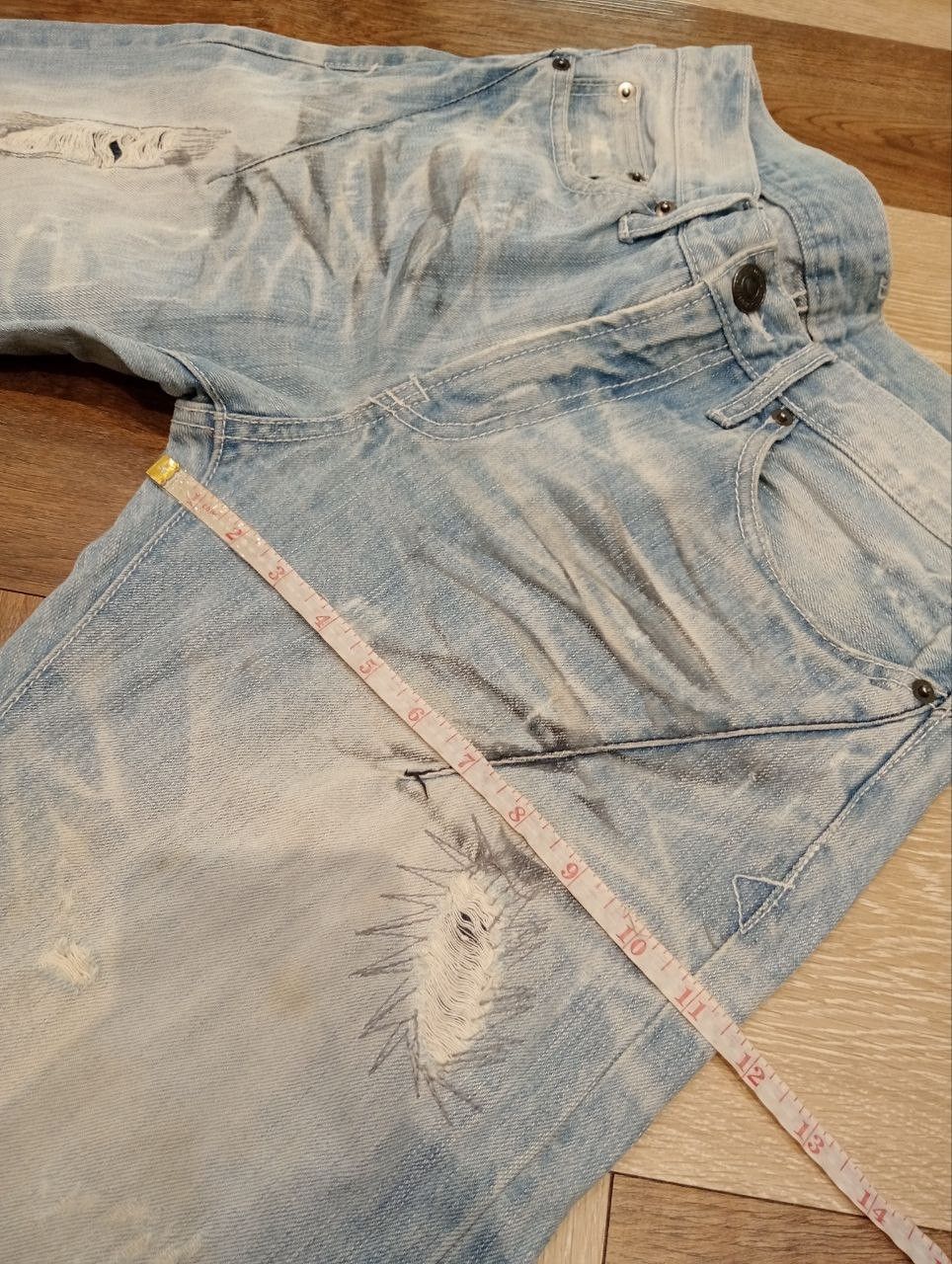 semanticdesign SEMANTIC DESIGN JAPAN LIGHT BLUE DISTRESSED DENIM PANTS Size US 32 / EU 48 - 15 Thumbnail