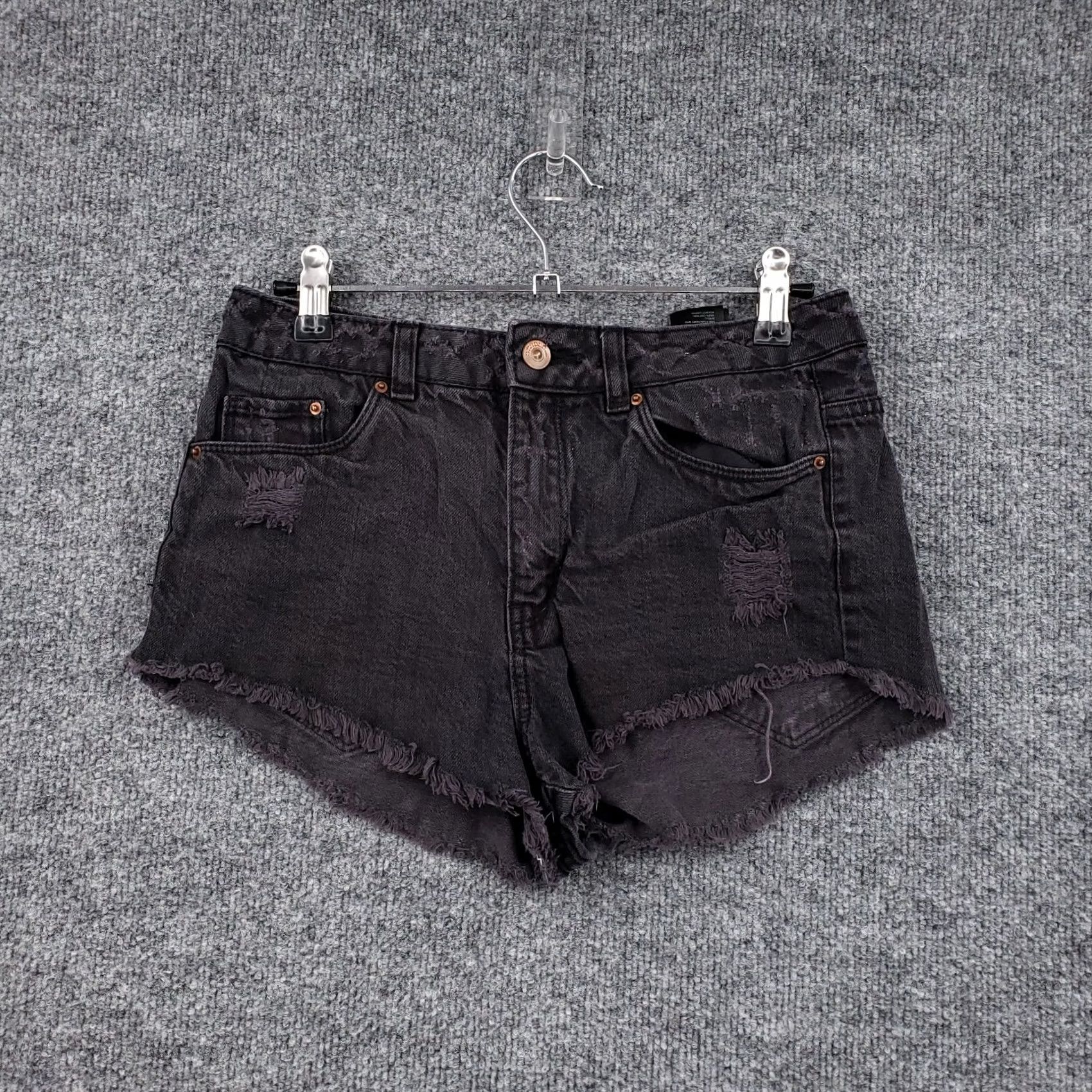 H&M H&M Divided Shorts Womens 4 Cut Off Mid Rise Denim Black Jeans Short Pants Casual Pockets Size 27" / US 4 / IT 40 - 2 Thumbnail