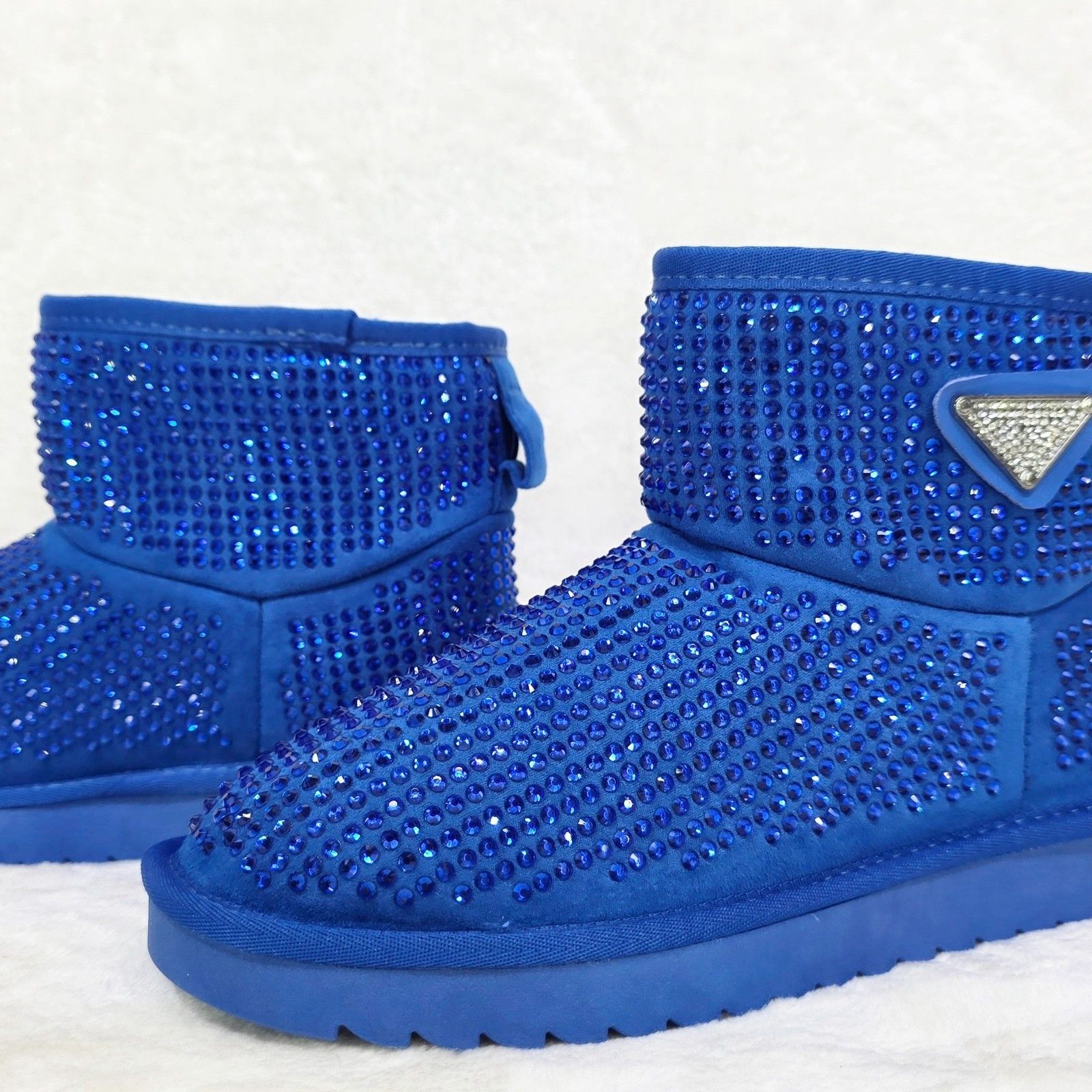 Other Twinkle Faux Fur Lined Slip On Winter Ankle Boots Bright Blu Size US 6 / IT 36 - 8 Thumbnail