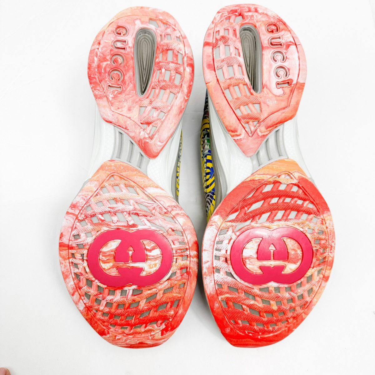 Gucci Gucci Marble and Floral Run Sneakers 'Blue Yellow White' Size US 12 / EU 45 - 15 Thumbnail