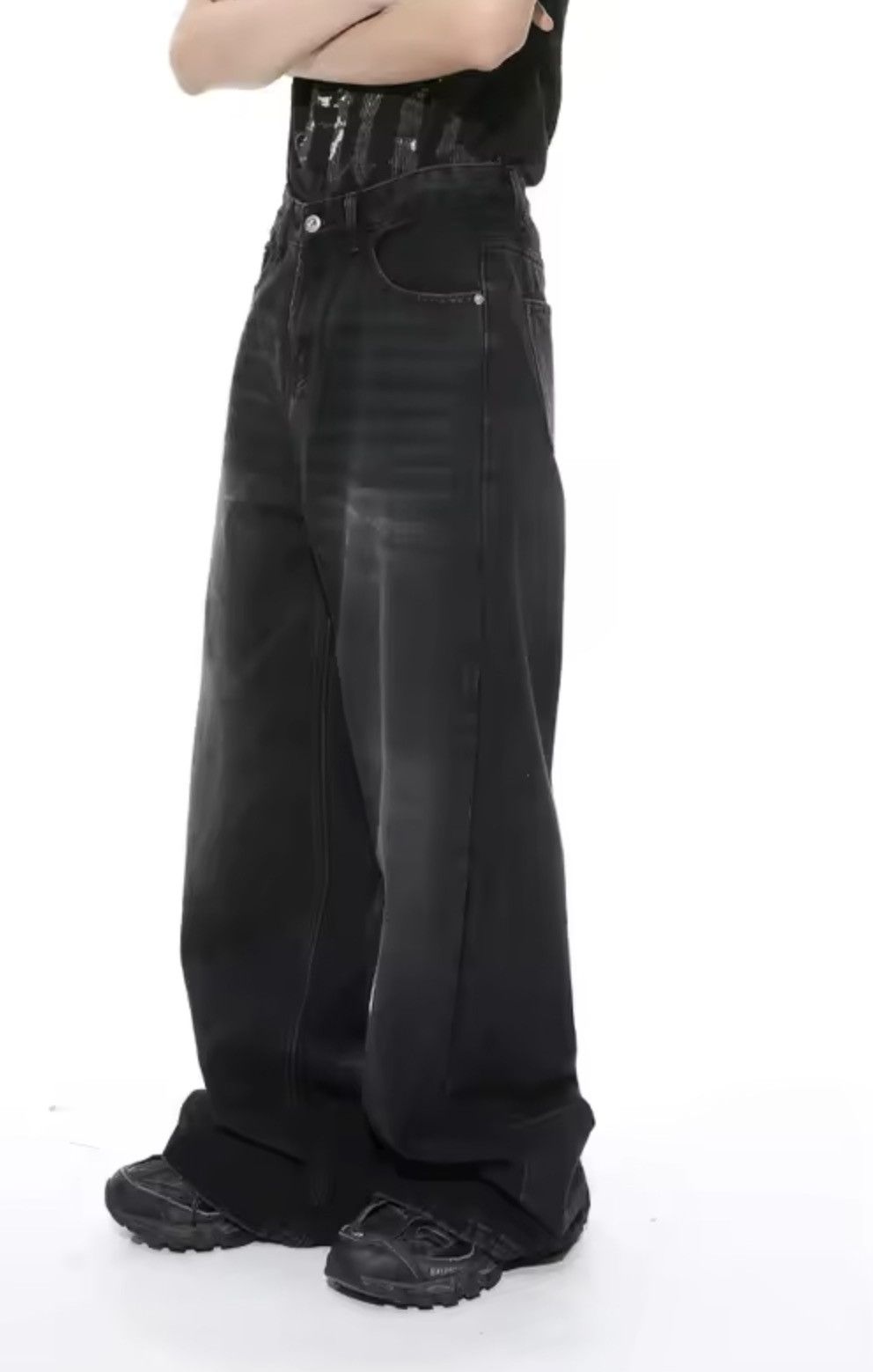 Jean Chiyuri x Maeda Black Washed Denim Jeans Size US 29 - 6 Thumbnail