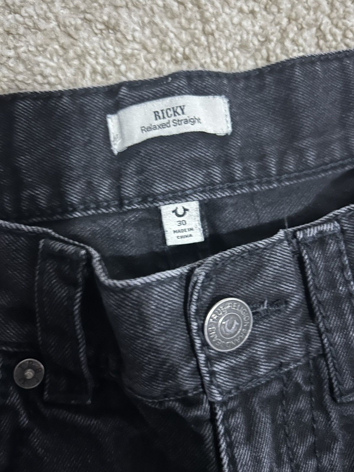 True Religion Black Distressed & Patched True Religion Jeans Size US 30 / EU 46 - 3 Thumbnail