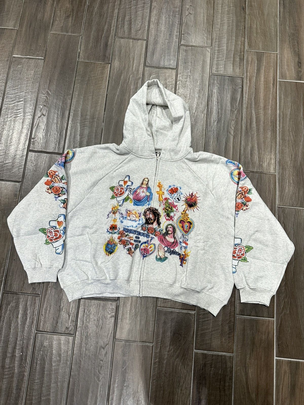 Other Righteous Risen King Zip Up Hoodie Grey Size US XL / EU 56 / 4 - 1 Thumbnail