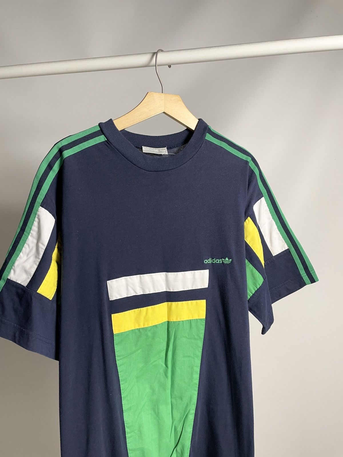 Adidas × Vintage 🦖VINTAGE 🦖 Adidas Brasil Striped Blue Jersey eqt Tee shirt Size US L / EU 52-54 / 3 - 1 Thumbnail