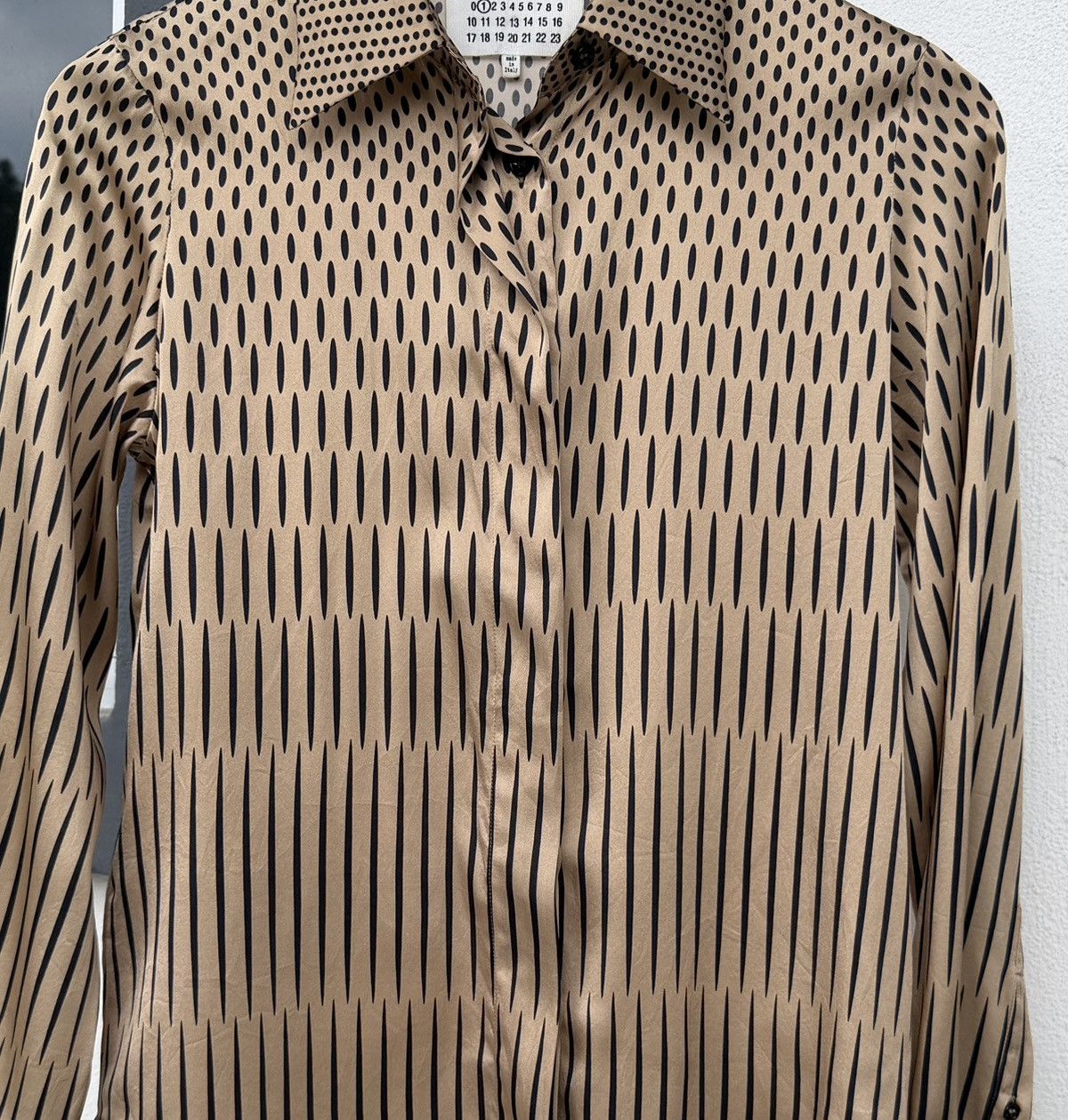 Maison Margiela Maison Margiela Monogram Pattern Logo Long Sleeve Silk Shirt Size S / US 4 / IT 40 - 4 Thumbnail