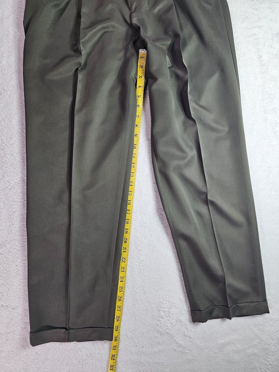Savane Savane Mens Sage Green Pleated Cuffed Dress Pants Size US 34 / EU 50 - 5 Thumbnail