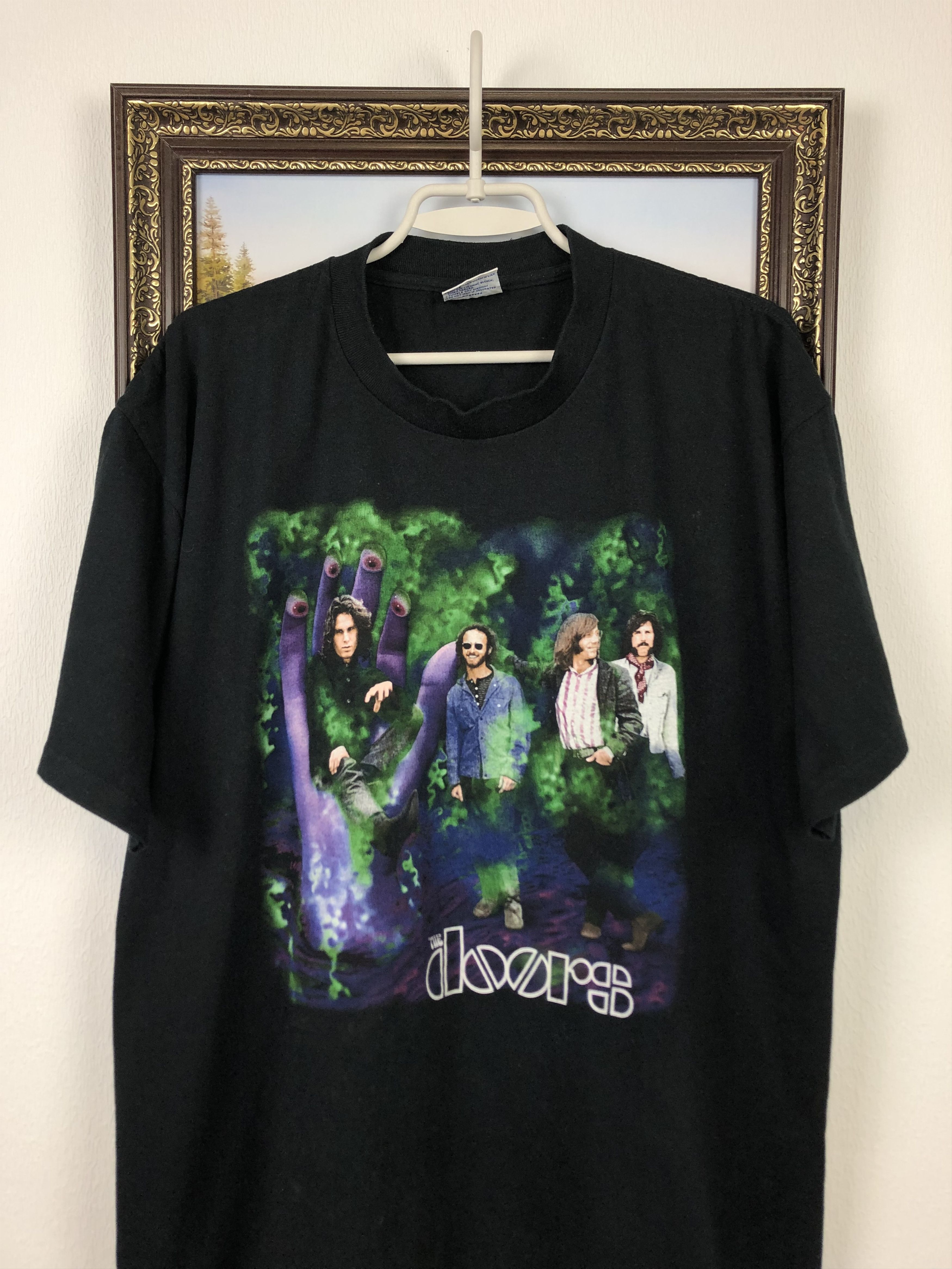 Band Tees Vintage 90's The Doors Jim Morrison Band Tee Shirt Rare Size US XL / EU 56 / 4 - 2 Thumbnail