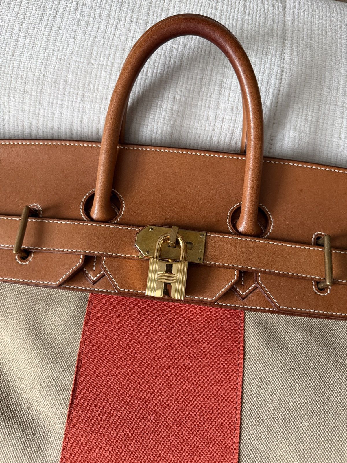 Hermes Birkin HAC 50 Naturel Barenia and Canvas Flag 2014 Size ONE SIZE - 5 Thumbnail