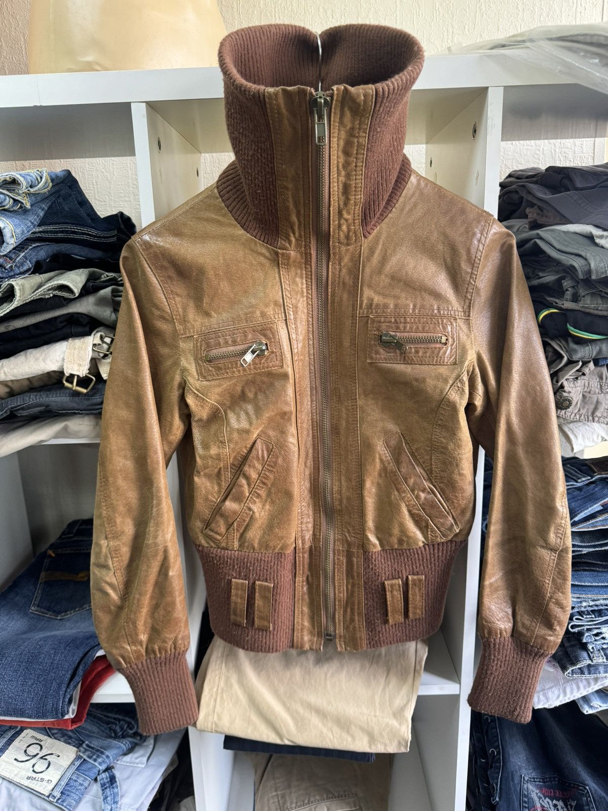 If Six Was Nine × Japanese Brand × Undercover Vintage Leather LGB Goa Fuga Number Nine Style Bomber Size US S / EU 44-46 / 1 - 4 Thumbnail
