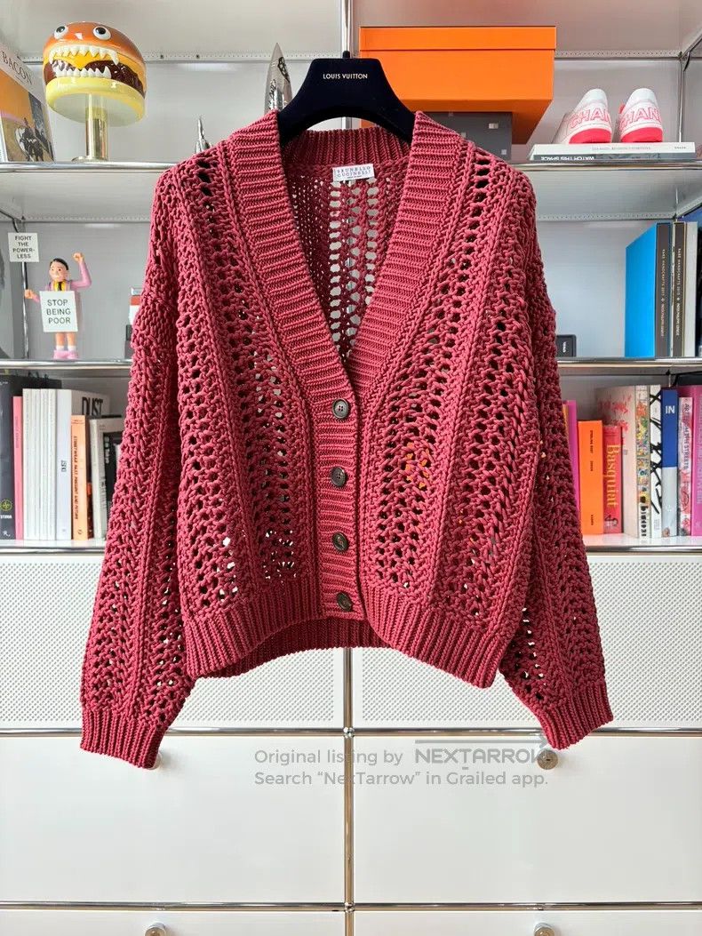 Brunello Cucinelli Brunello Cucinelli Women's old money style red perforated Size S / US 4 / IT 40 - 1 Thumbnail
