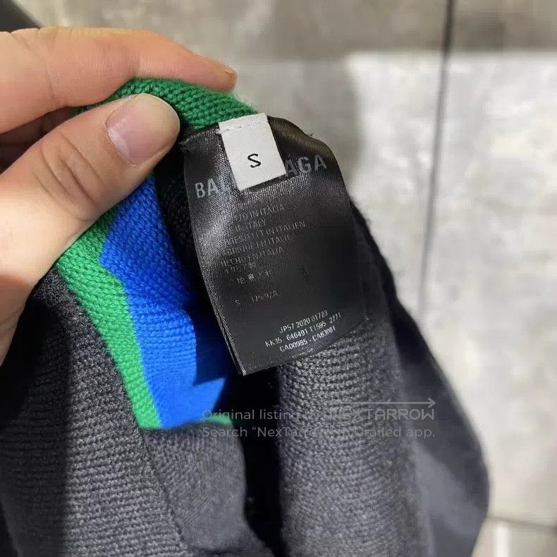 Balenciaga Balenciaga Seven Nations Slogan Rainbow Merino Wool Knitwe Size US S / EU 44-46 / 1 - 6 Thumbnail