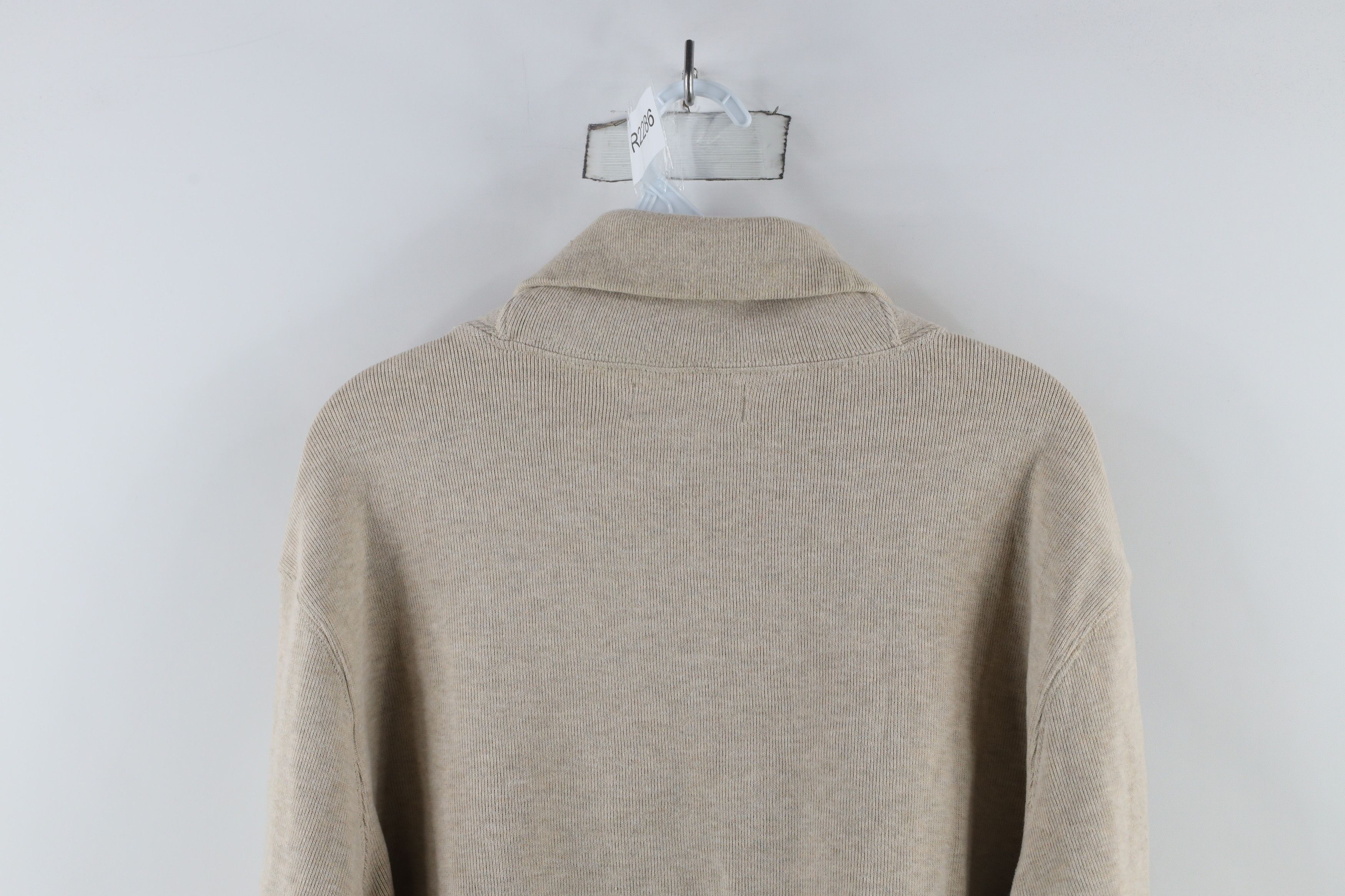 Ralph Lauren × Vintage Vintage 90s Ralph Lauren Knit Shawl Sweater Oatmeal Brown Size US L / EU 52-54 / 3 - 10 Thumbnail