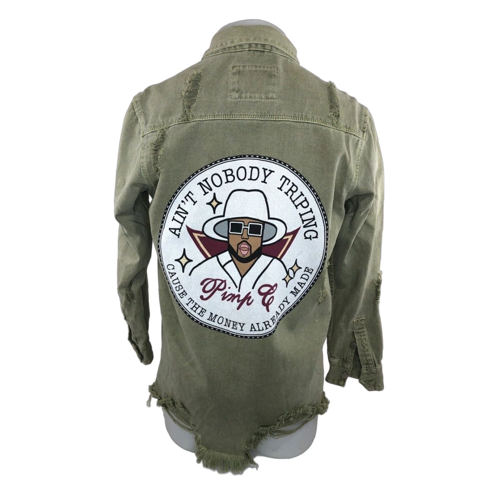 Denime PIMP C / AINT NOBODY TRIPPING Denim Shirt Jacket Unisex Green M Vintage Very Rare Shirt Jacket Mens Size M / US 6-8 / IT 42-44 - 1 Thumbnail
