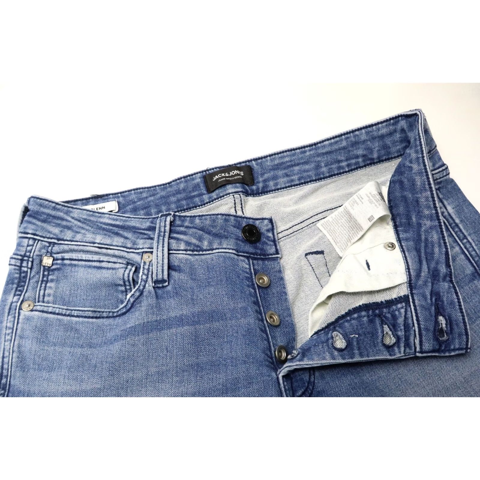 Jack & Jones JACK & JONES Slim/Glenn Jeans Men's W32/L34 Blue Whiskers Button Fly Stretch Slim Jeans Mens W32/L34 Blue Whiskers Button Fly Stretch Size US 32 / EU 48 - 4 Thumbnail
