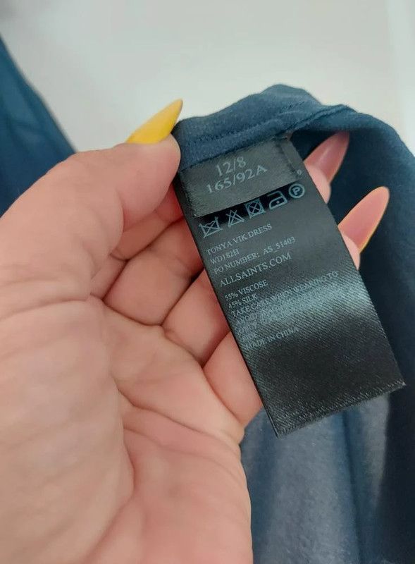 Allsaints AllSaints navy silk blend dress 12 Size M / US 6-8 / IT 42-44 - 4 Thumbnail