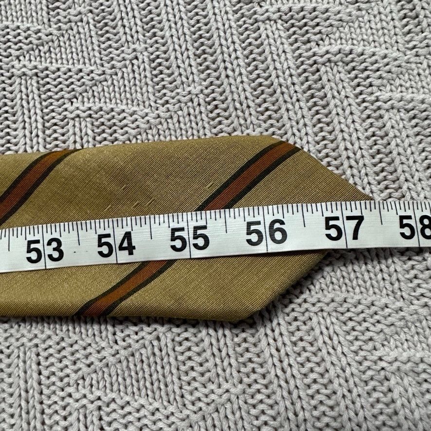 Vintage Vintage gold brown striped men's tie Size ONE SIZE - 4 Thumbnail