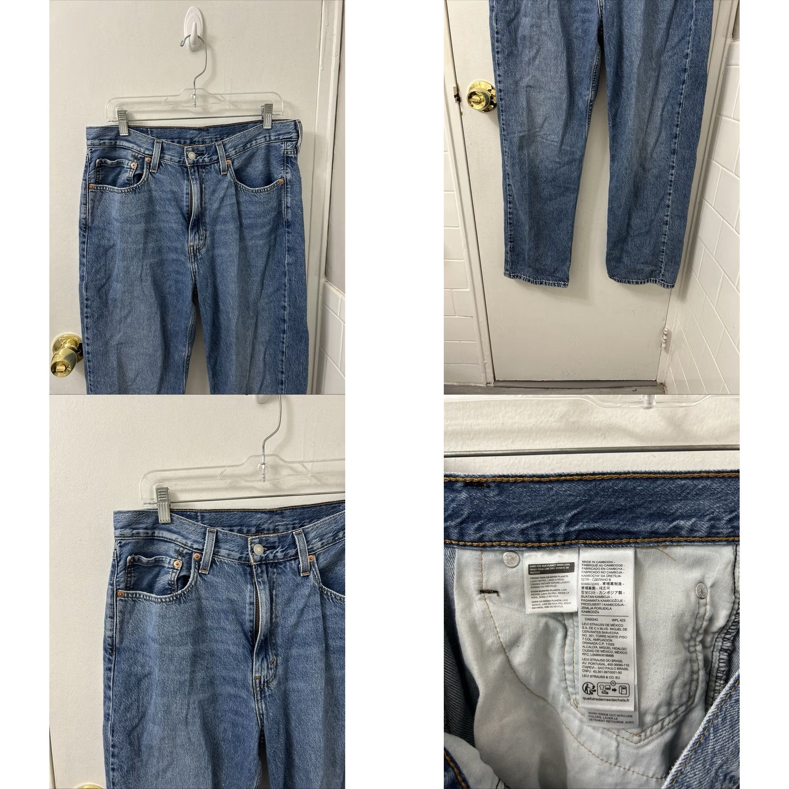 Levi's Levi's 565 Jeans Mens 32x28 Medium Wash Blue Denim 5-Pocket Straight Relaxed Fit Cotton Denim Jeans Size US 32 / EU 48 - 8 Thumbnail