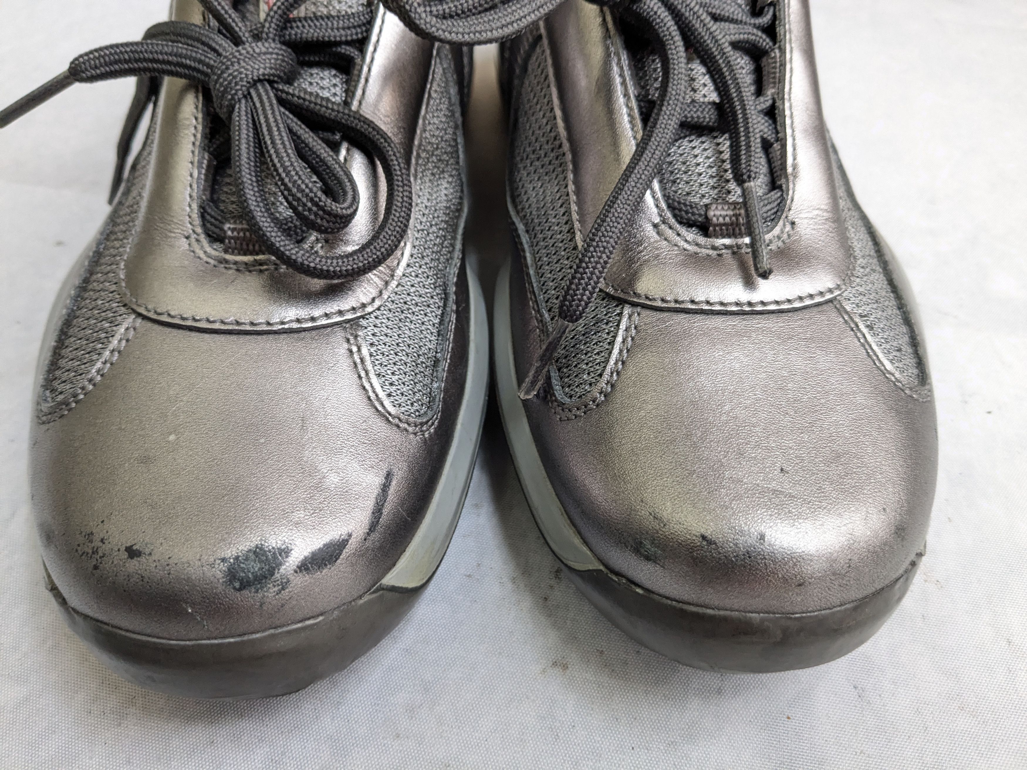 Prada Prada America's Cup Sneakers Silver 7 Leather Low Tops Size US 7 / EU 40 - 5 Thumbnail
