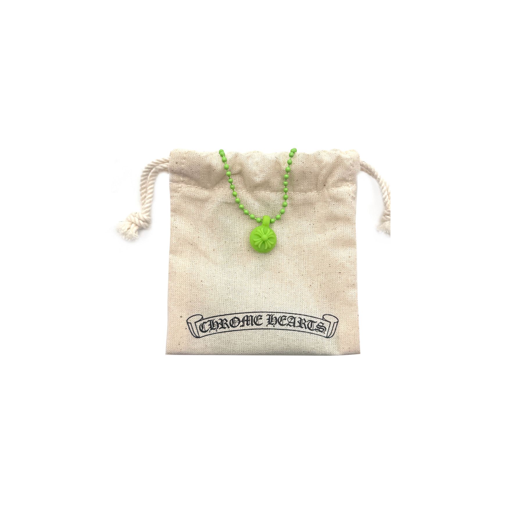Chrome Hearts Chrome Hearts Resin Cross Pendant Ball Chain Green Necklace Size ONE SIZE - 3 Thumbnail