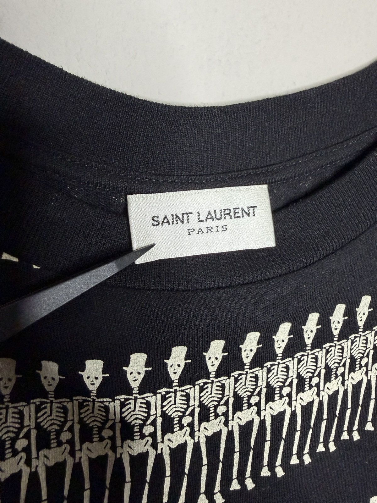 Saint Laurent Paris SLP Dancing Skeleton Top Hat Tee - Hedi Slimane Size US M / EU 48-50 / 2 - 4 Thumbnail