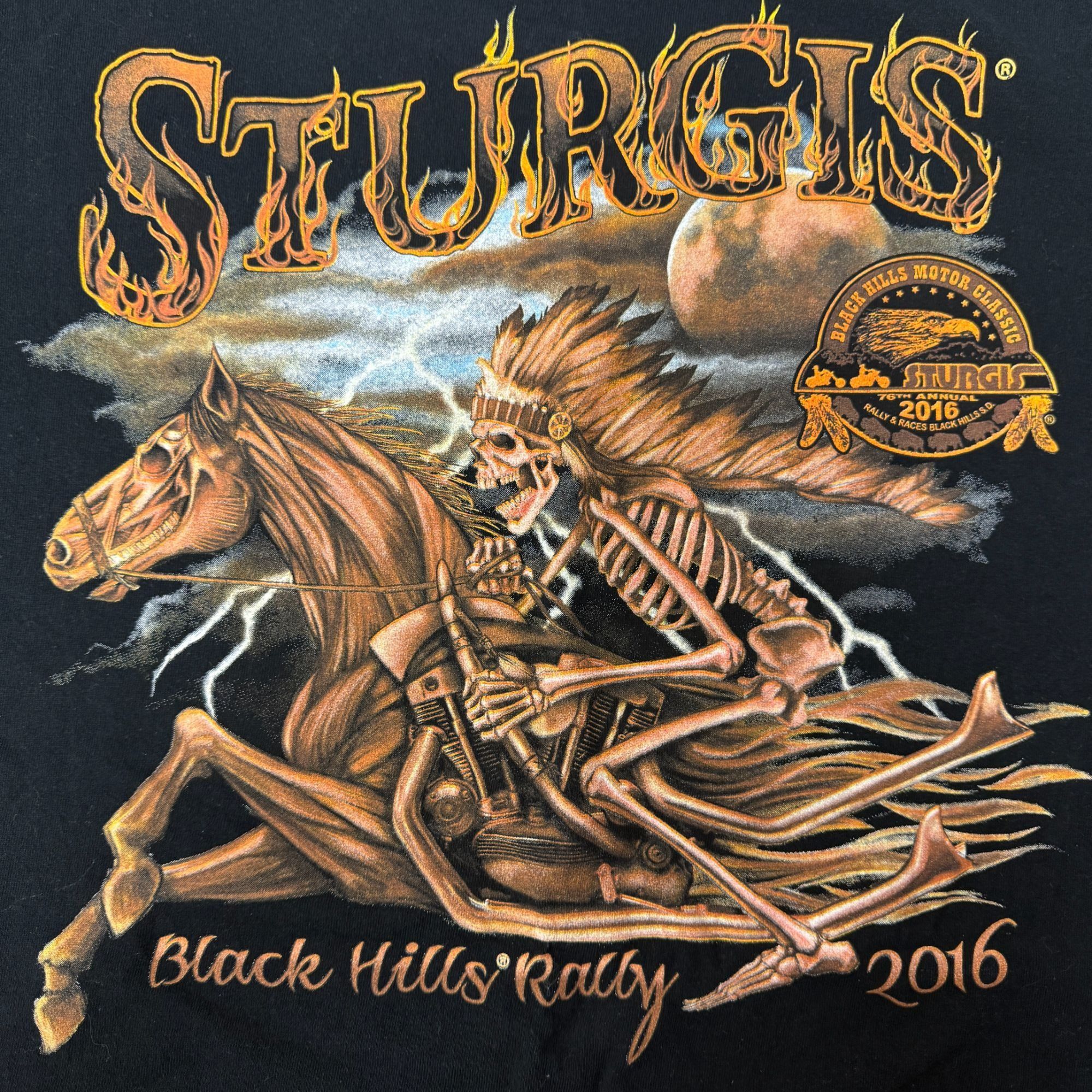 Gildan STURGIS Black Hills RALLY Indian CHIEF GHOST Rider Biker Tee Size US XXL / EU 58 / 5 - 1 Thumbnail