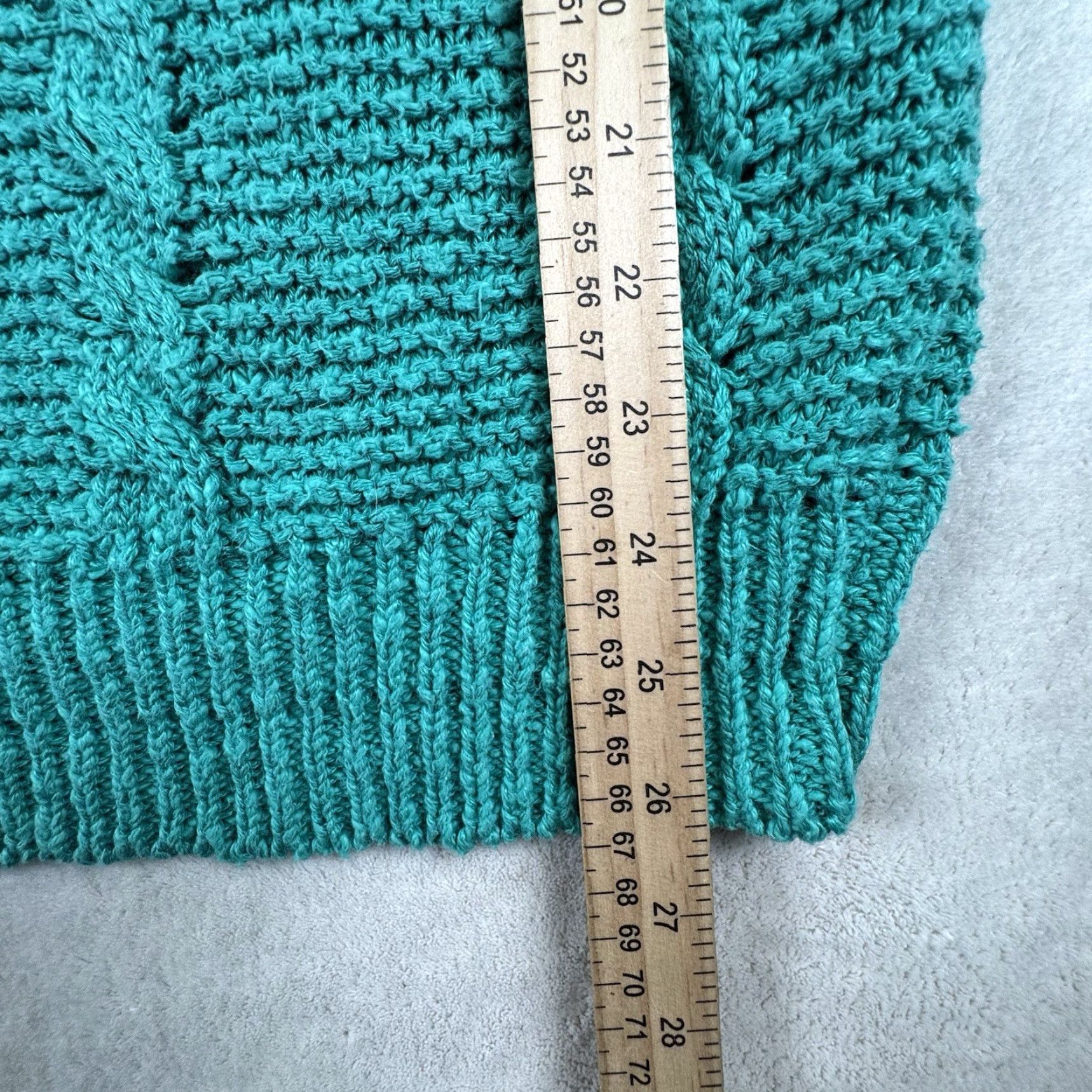 Liz Claiborne VINTAGE Liz Claiborne Women’s Sweater Short Sleeve Crew Neck Blue Open-Knit Pullover 80s 90s Retro Size S / US 4 / IT 40 - 3 Thumbnail