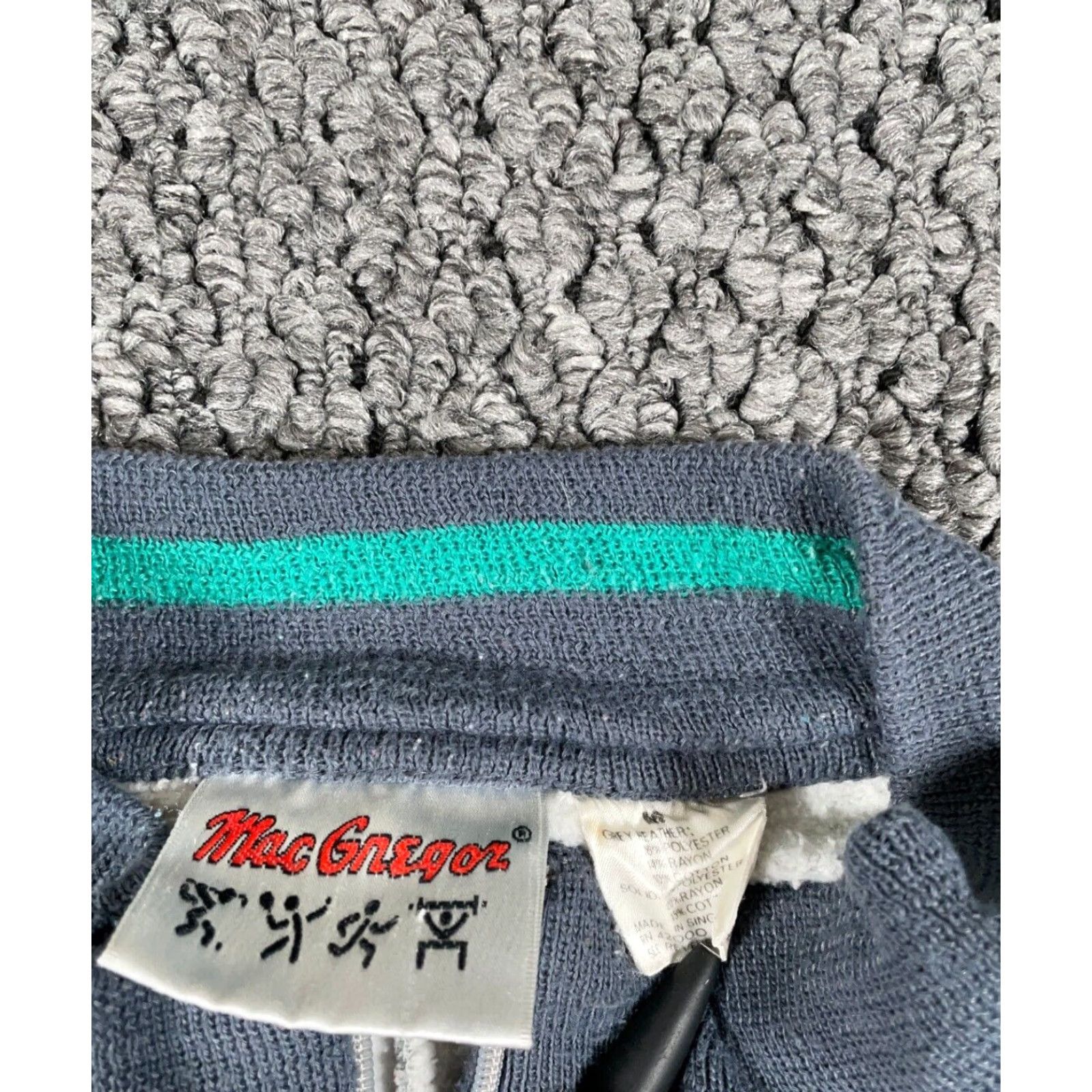 McGregor VTG 80s MacGregor Full Zip Sweatshirt Adult Medium Gray Green Retro Sports Tennis Mens Size US M / EU 48-50 / 2 - 3 Thumbnail
