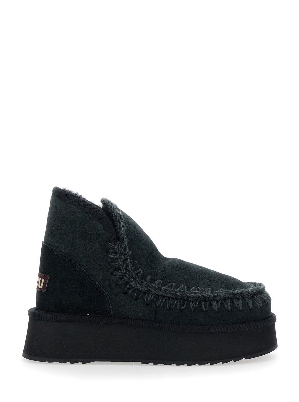 Mou Black Ankle Boots with Braided Detail in Suede Woman Size US 7 / IT 37 - 1 Thumbnail