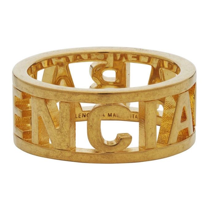 Balenciaga o1bcso1str1024 Size: S / Logo Bracelet in Gold Size ONE SIZE - 4 Thumbnail