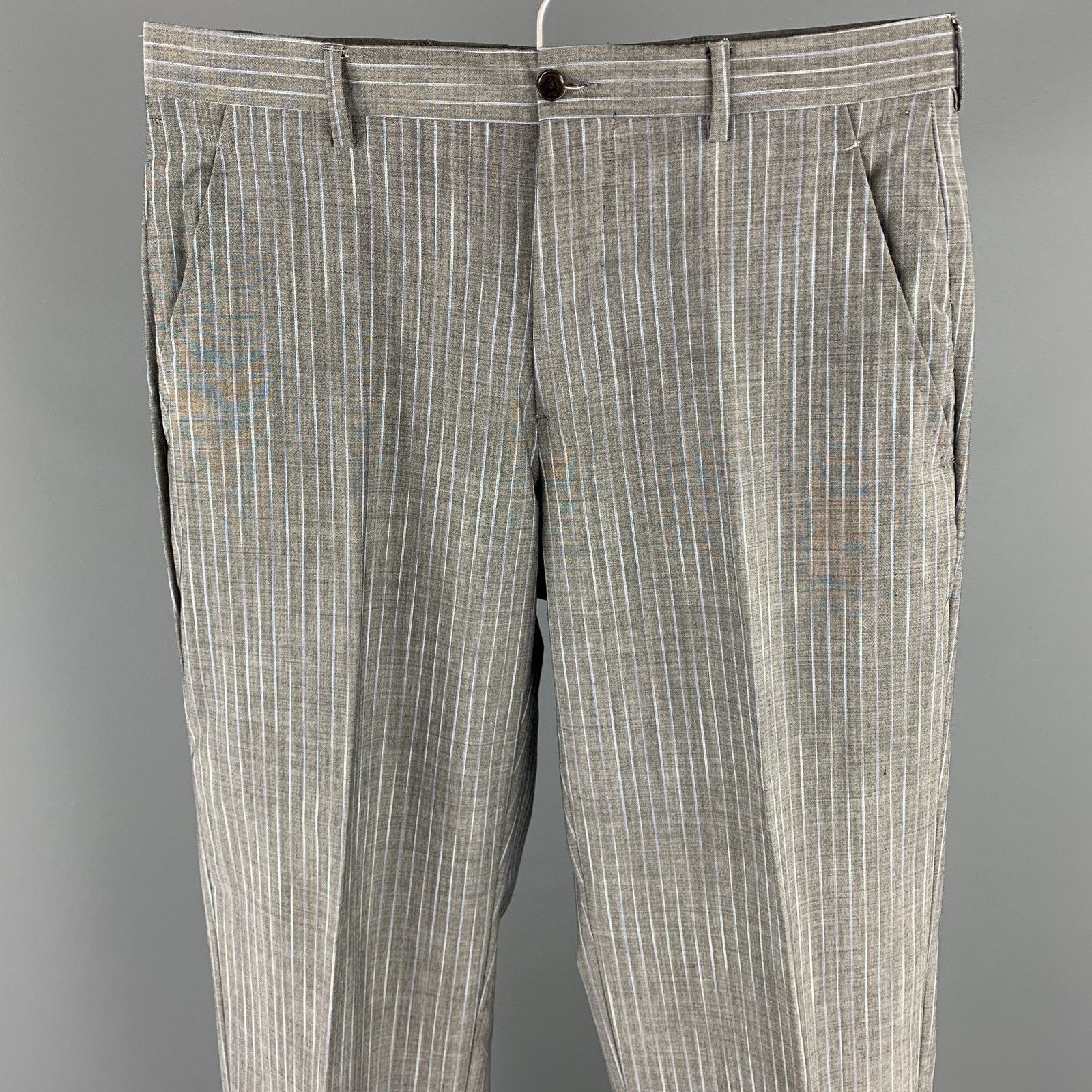Etro ETRO Size 38 Regular Stripe Wool / Mohair Notch Lapel Suit Size 38R - 8 Thumbnail