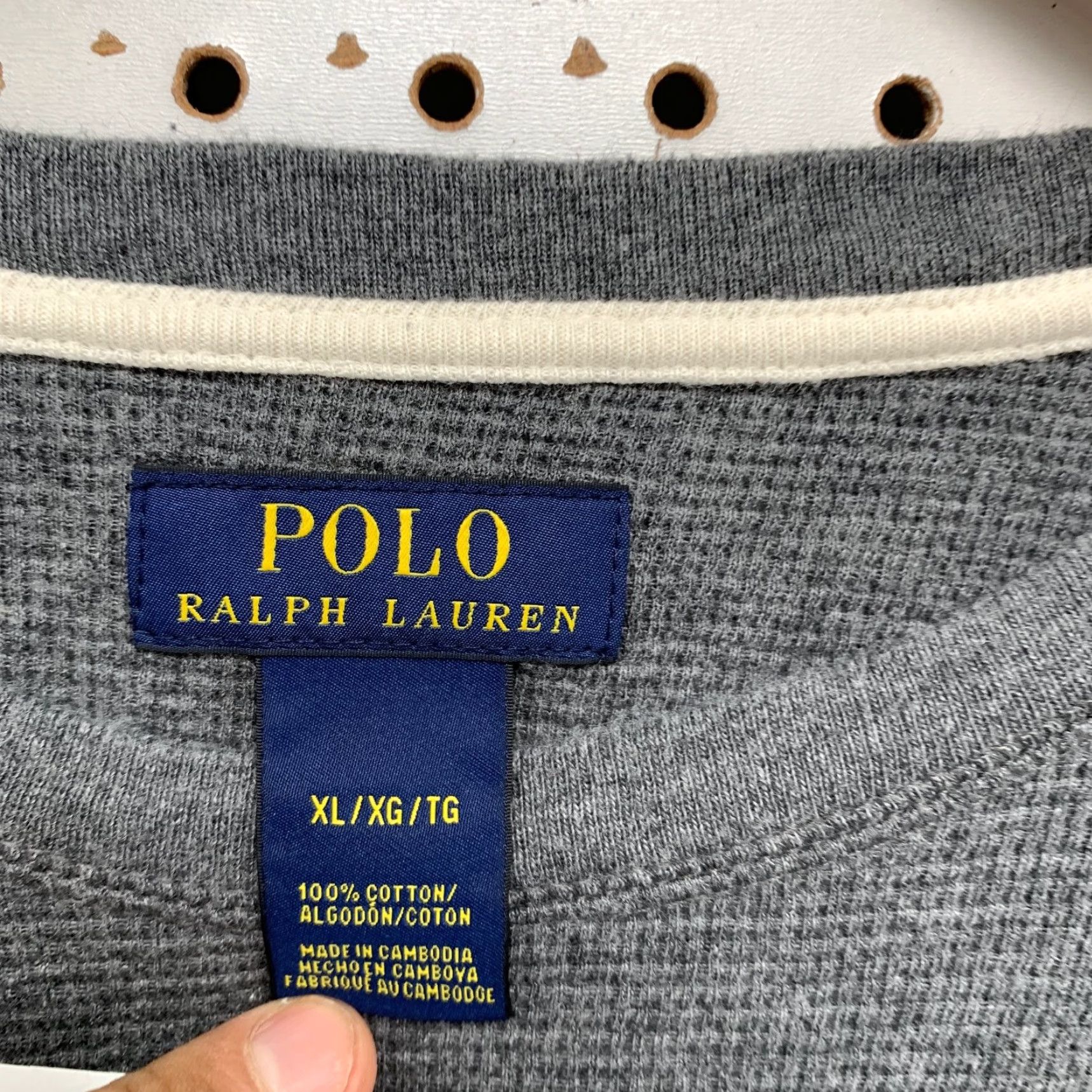 Polo Ralph Lauren Polo Ralph Lauren Thermal Shirt Gray Long Sleeve Mens XL Regular Fit Classic Size US XL / EU 56 / 4 - 4 Thumbnail