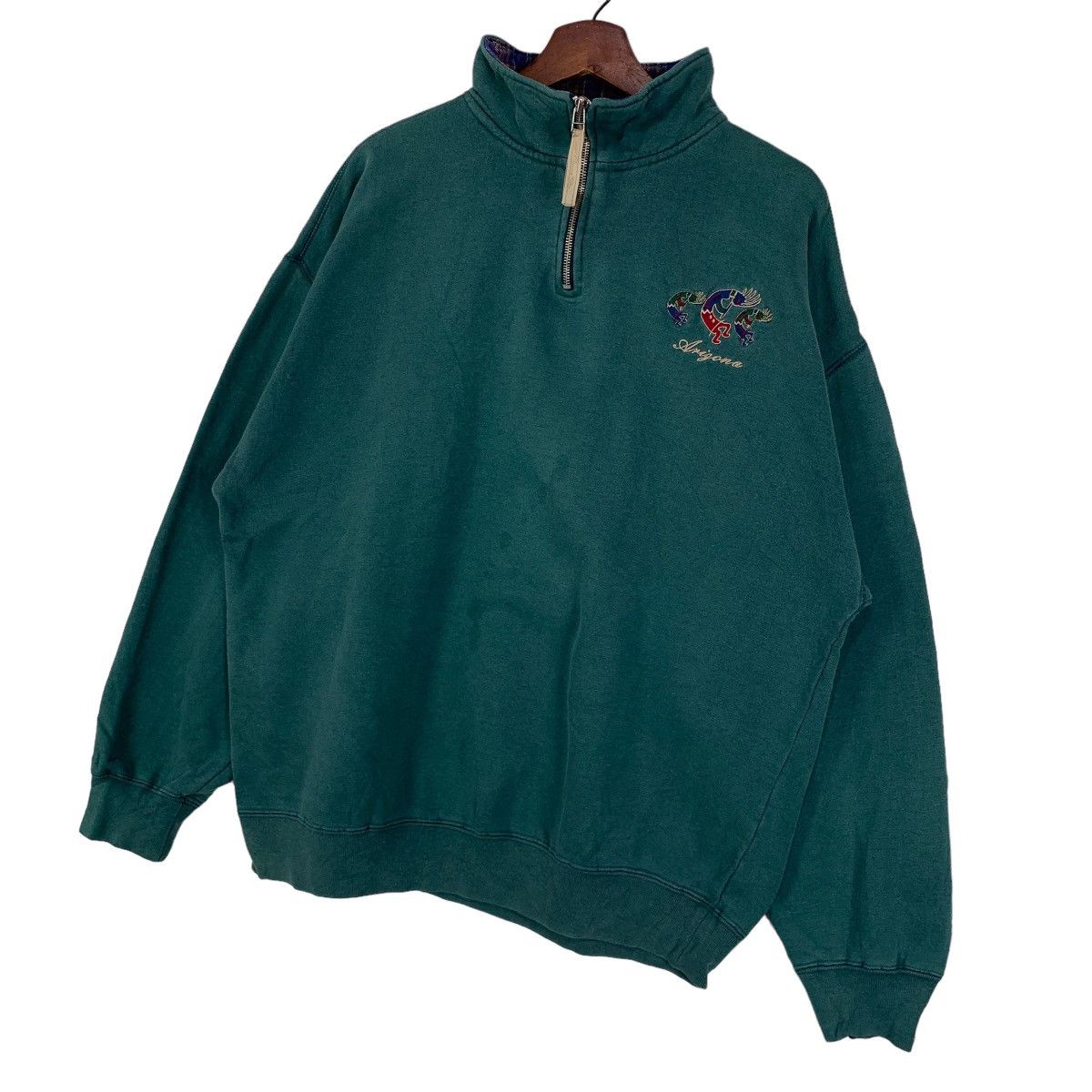 Arizona Jean Co. × Native × Vintage Vintage Arizona Native Half Zip Sweatshirt Size US L / EU 52-54 / 3 - 3 Thumbnail