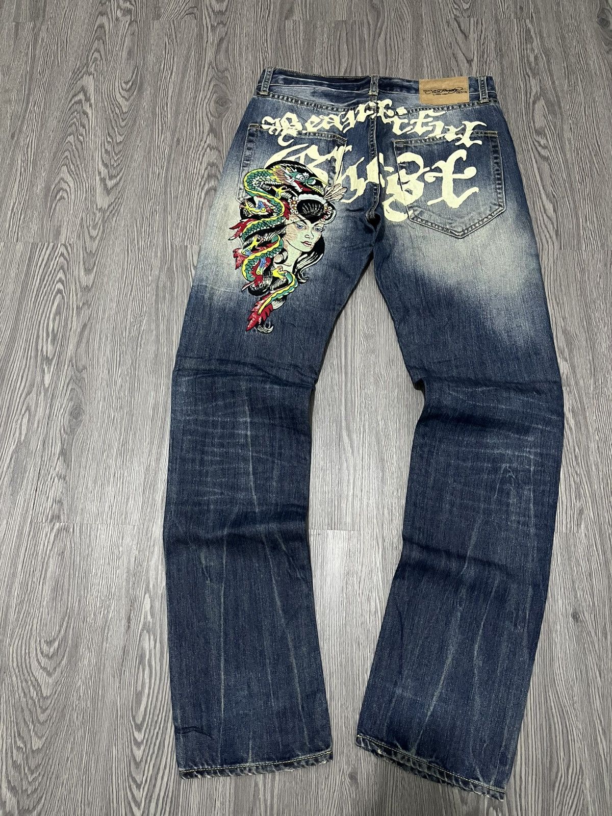 Ed Hardy 💀Y2k Ed Hardy by Christian Audigier Jeans💀 Size US 30 / EU 46 - 4 Thumbnail