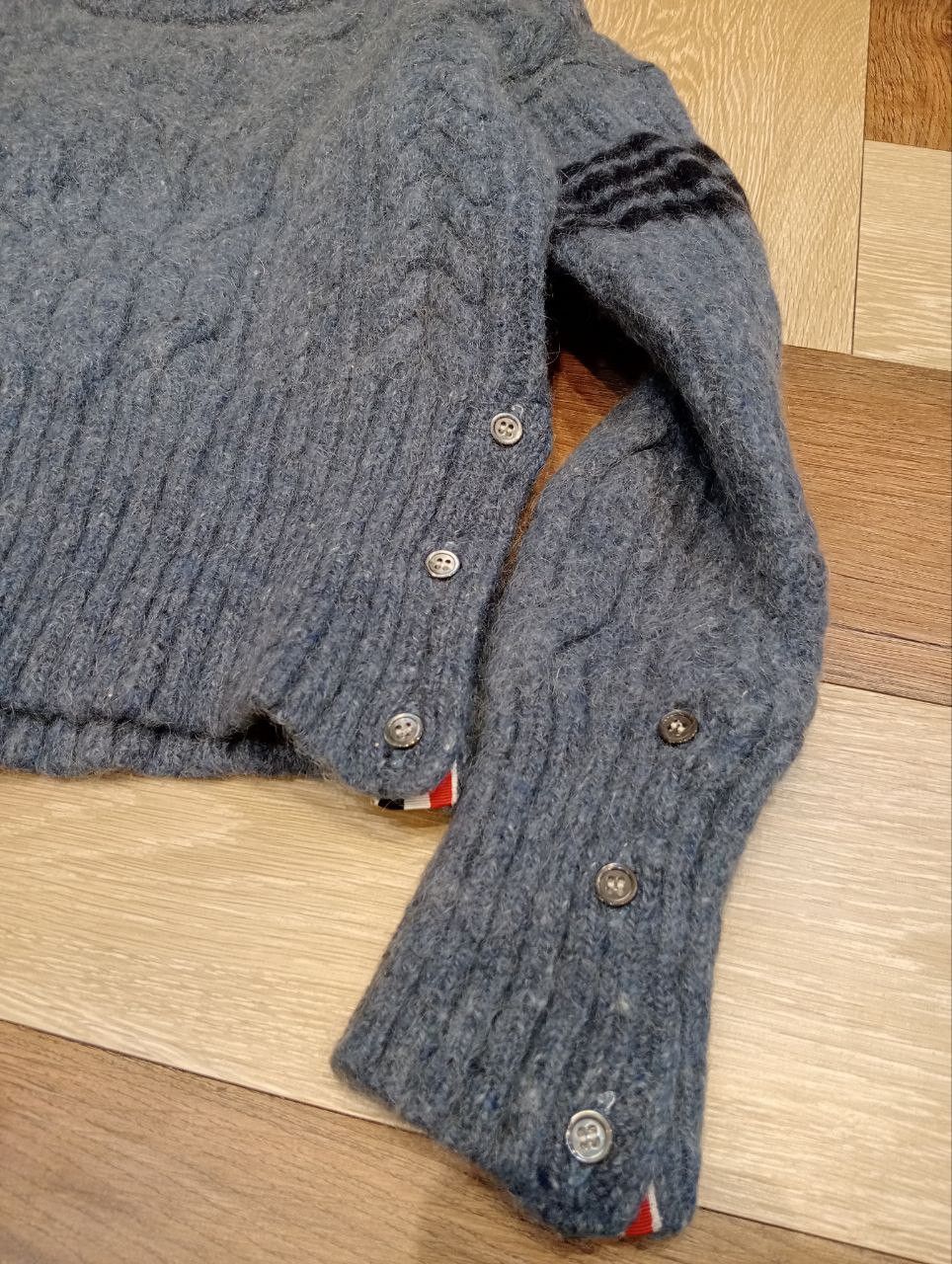 Thom Browne THOM BROWNE CABLE-KNIT BLEND WOOL MOHAIR SWEATER Size S / US 4 / IT 40 - 5 Thumbnail