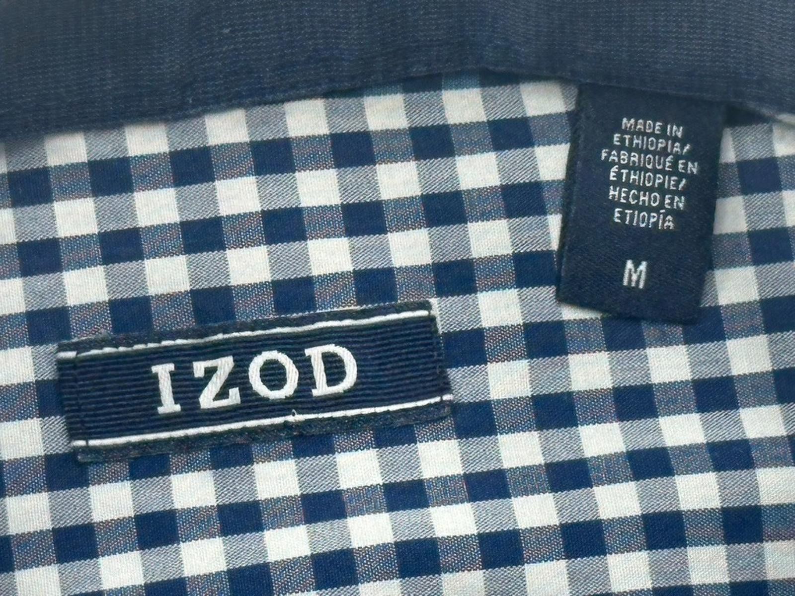 Izod Izod Checked Embroidered Button Down Shirt Blue Men's Medium Size US M / EU 48-50 / 2 - 5 Thumbnail