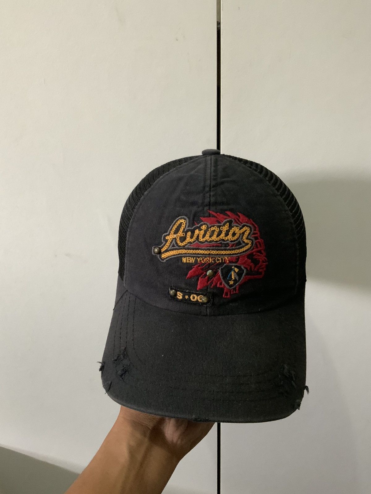 Japanese Brand Aviator Patches Black Trucker Hat Size ONE SIZE - 5 Thumbnail