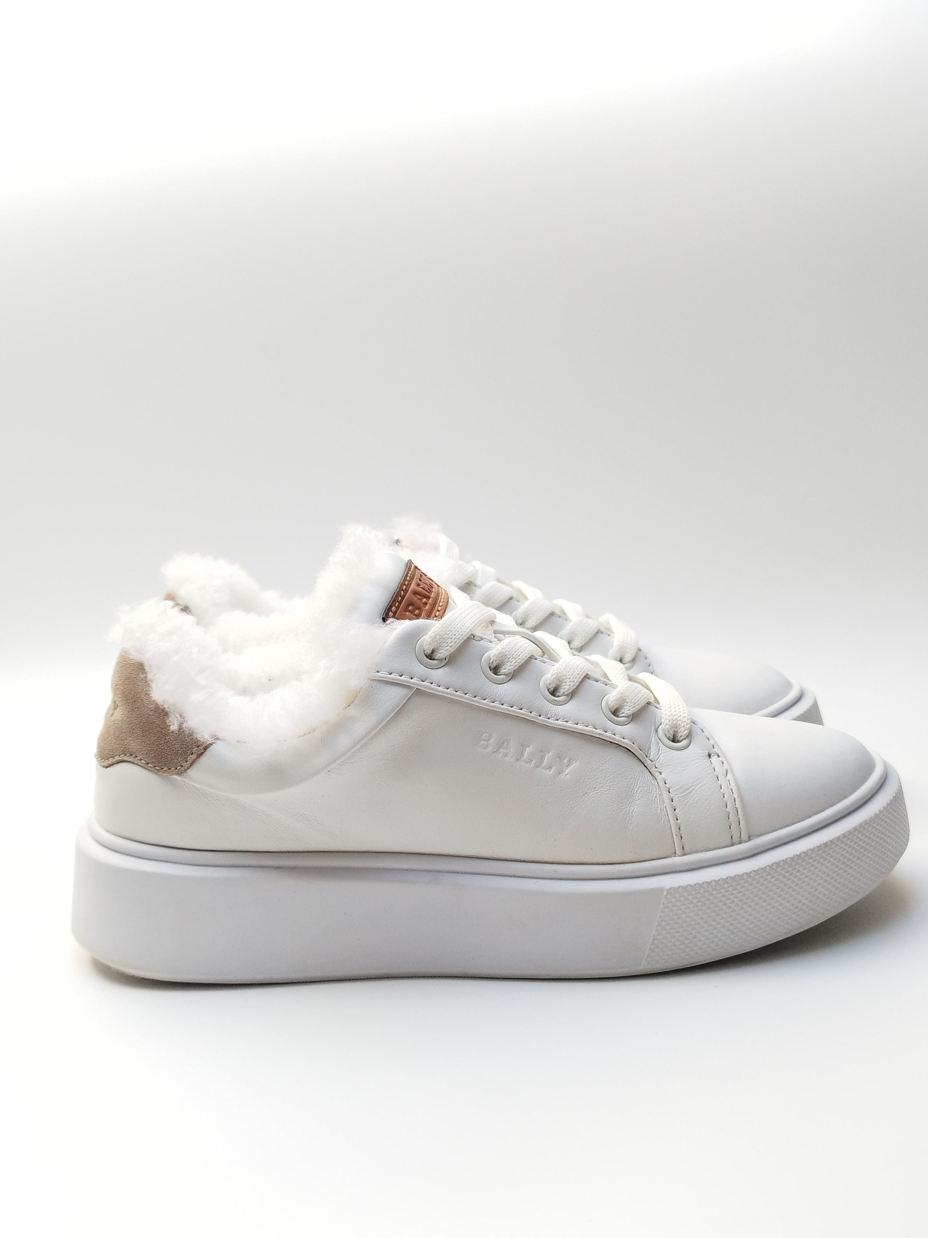 Bally Bally leather Trainers faux fur white beige Size US 6 / IT 36 - 5 Thumbnail