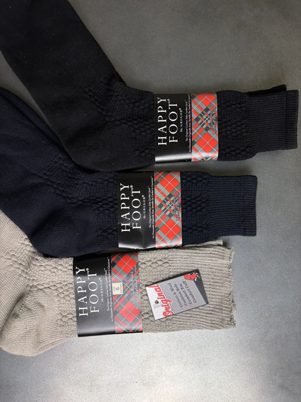 McGregor × Vintage 1990s Vintage Socks Pair Happy Foot McGregor Knit Argyle Rib Size ONE SIZE - 7 Thumbnail