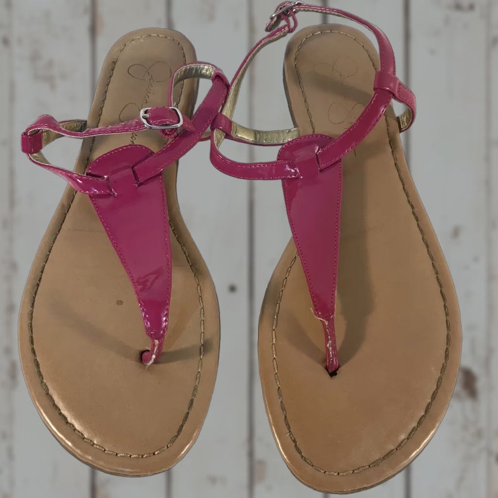 Jessica Simpson Jessica Simpson Pink T-Strap Flats Womens Size 7.5 Casual Comfortable Slip-On Size US 7.5 / IT 37.5 - 1 Thumbnail