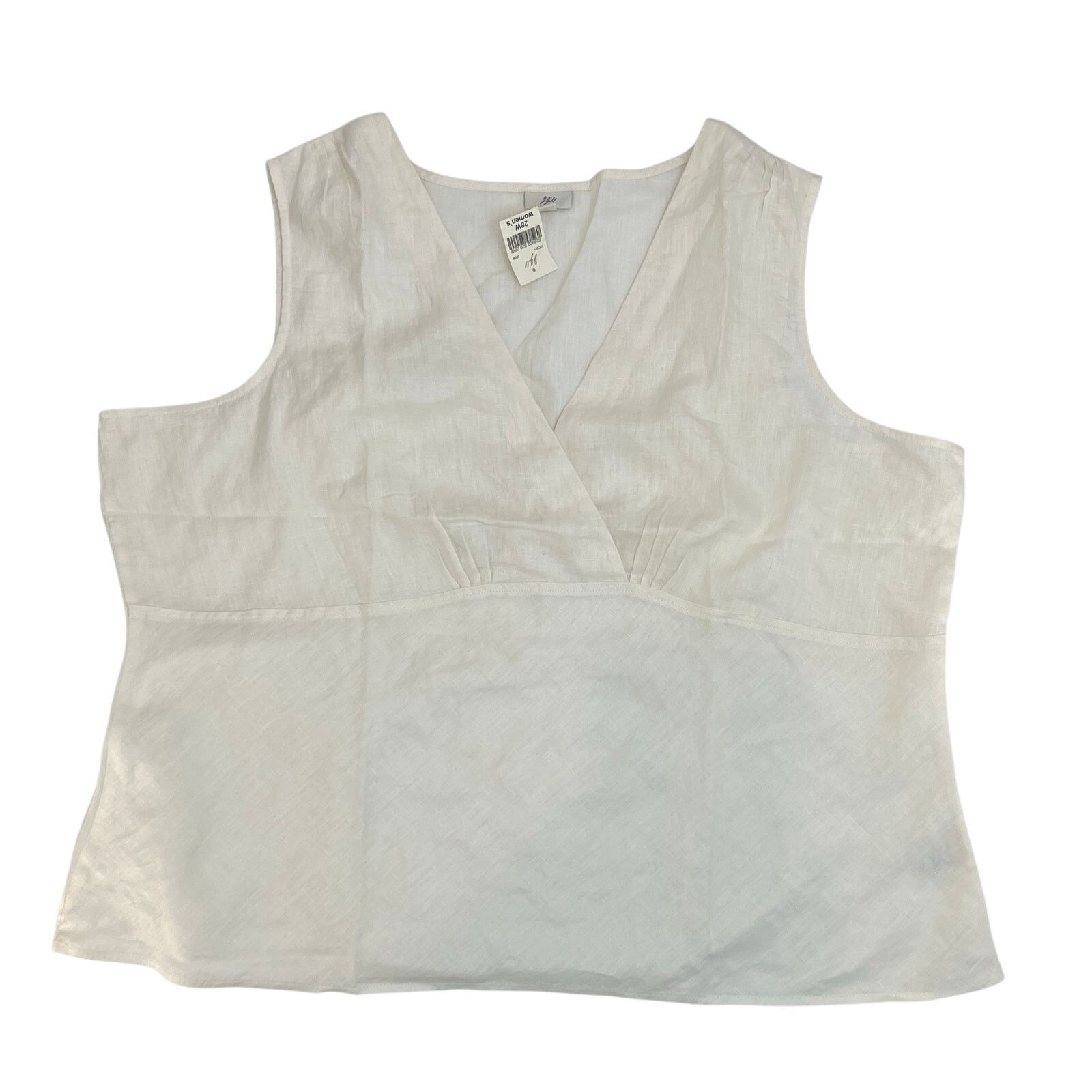 J. Jill J. Jill Linen Tank Top Blouse Cream White Ecru Size 4XL / US 24-26 - 1 Thumbnail
