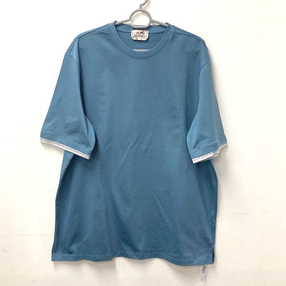 Hermes Hermes Piqures Sellie Cut Sew Tops Apparel (Clothing) Short-Sleeved T-Shirt Cotton Men Blue Size US XL / EU 56 / 4 - 1 Thumbnail