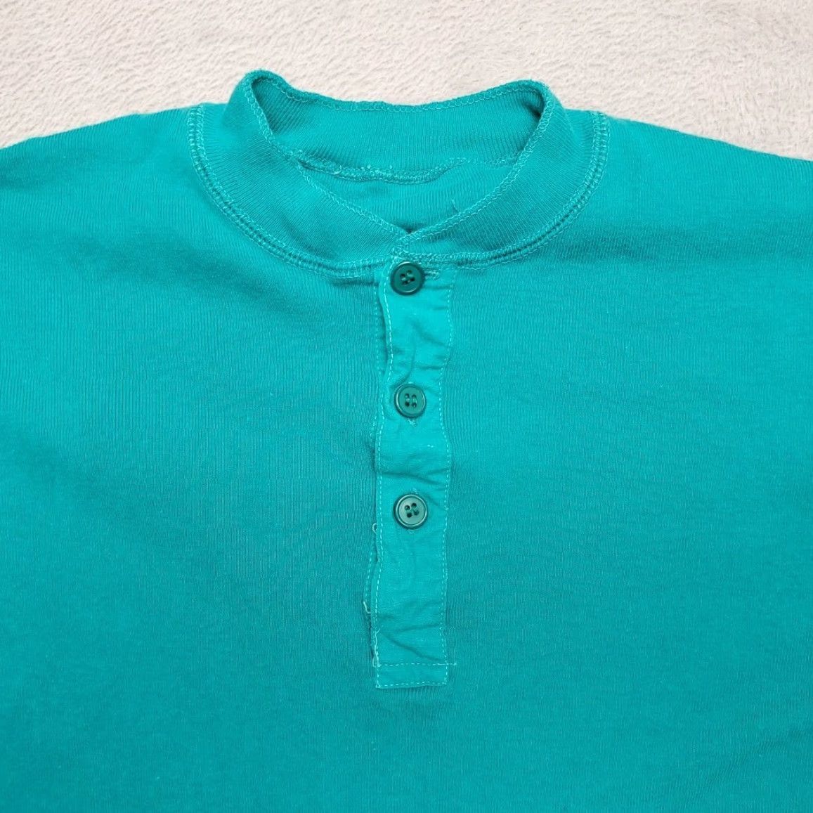 Vintage VINTAGE Henley Shirt Mens Small Green Ribbed Classic Long Sleeve Pullover Retro Size US S / EU 44-46 / 1 - 2 Thumbnail