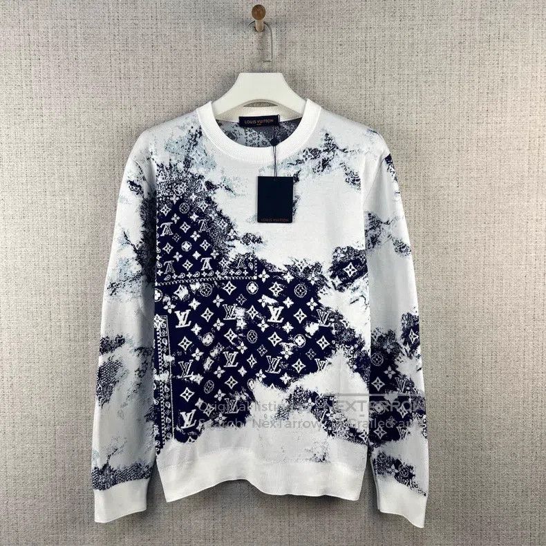 Louis Vuitton Louis Vuitton FW22 Full Print Tie-Dye Logo Cashew Crew Nec Size US XL / EU 56 / 4 - 1 Thumbnail